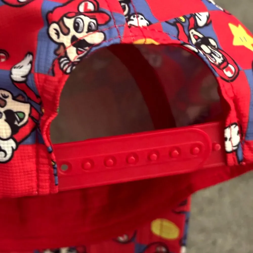 Nintendo Super Mario Snapback Hat Cap Red Checkerboard BioWorld Adjustable OSFM